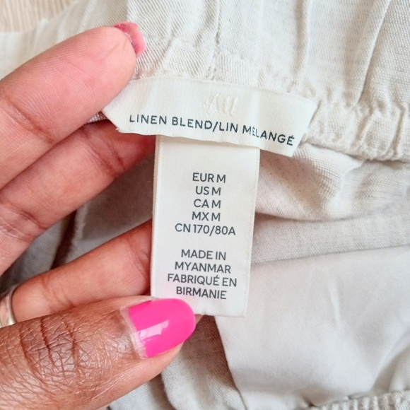 H&M Linen Blend Cream Cropped Pants - Picture 5 of 10